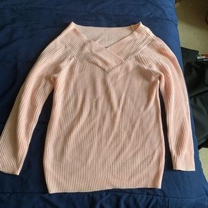 Pink off the shoulder sweater